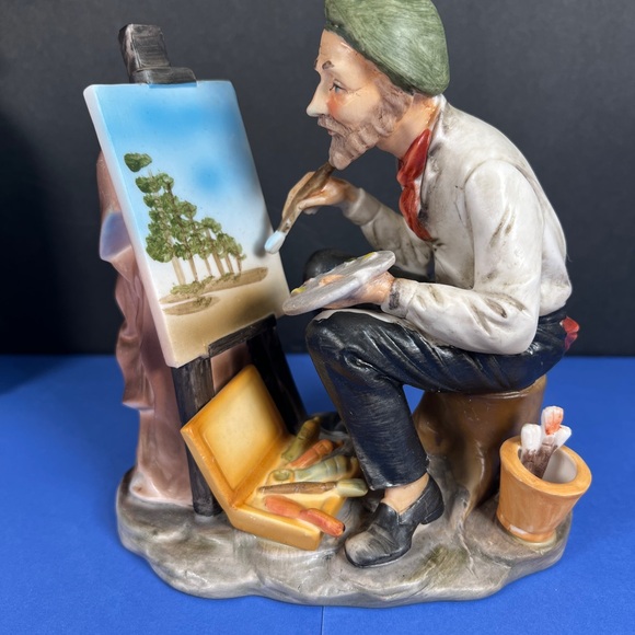 Vintage LEFTON Old Painter at His Canvas Beautiful Sculpture,Made In Japan #7800 - Picture 4 of 15